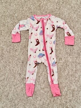 Caden lane bamboo convertible zip up pajama Western Cowgirl Print